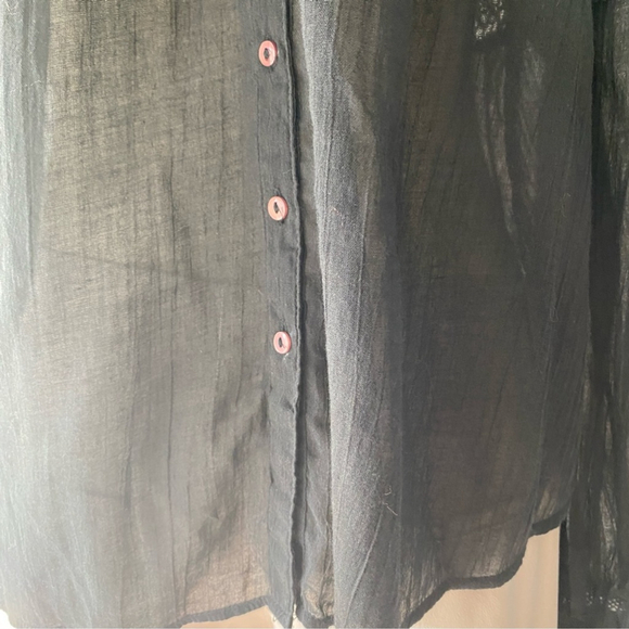 Free People Abigail Victorian Eyelet Lace Long Sleeve Blouse Black - XS - Picture 10 of 14